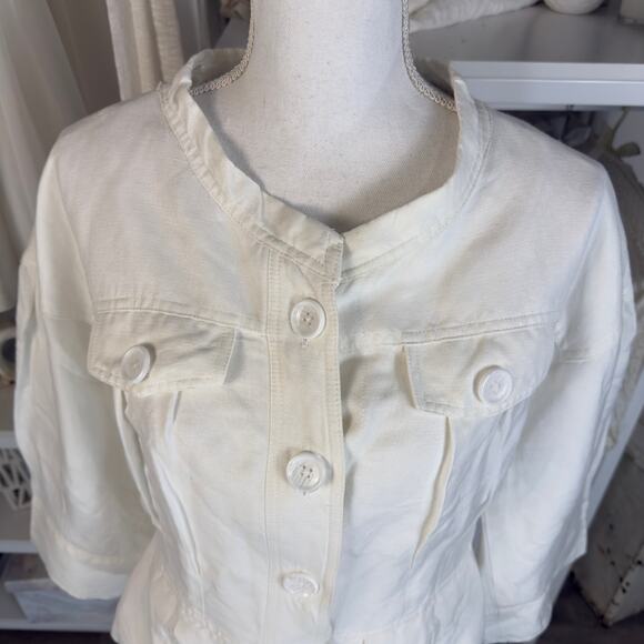 Zara Basic Women’s sz. Medium white jacket, demure, elegant, sophisticated #3739 - Picture 5 of 7